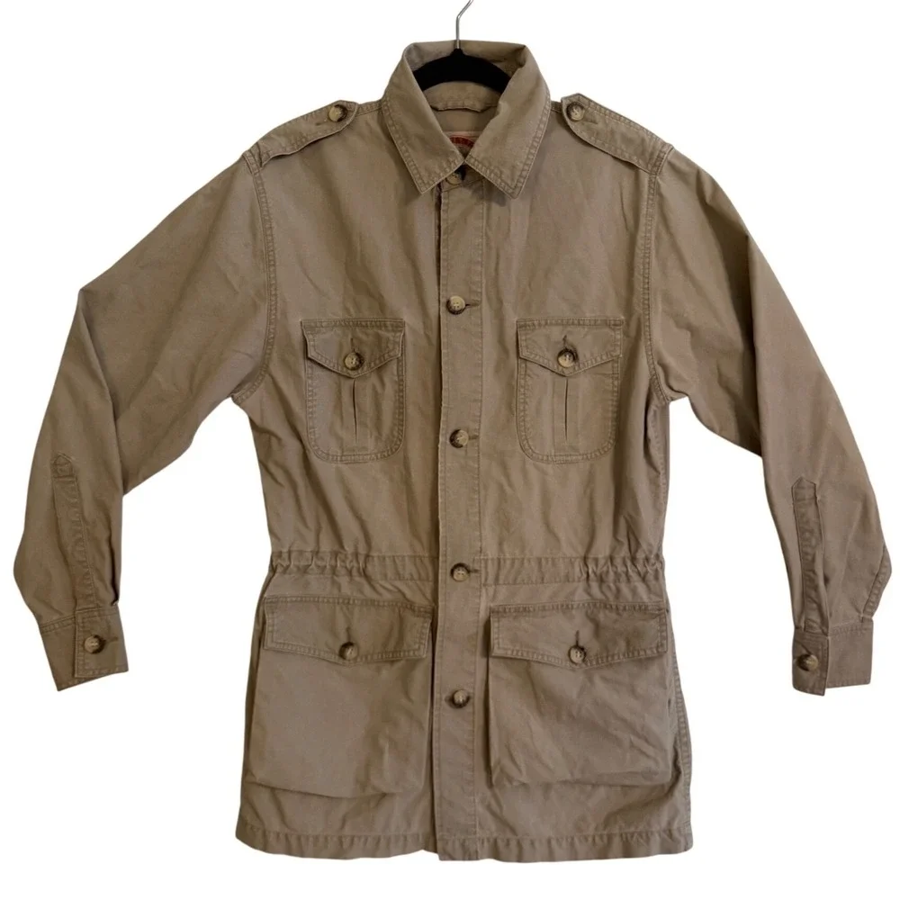 Banana Republic Safari Italian Canvas Bush Jacket Mens Small 80s Vintage Cotton